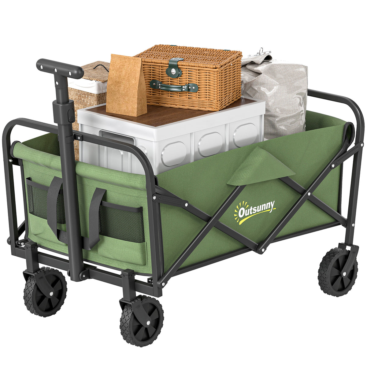 62l Festival Trolley, 100kg Heavy Duty Folding Trolley Cart | Green