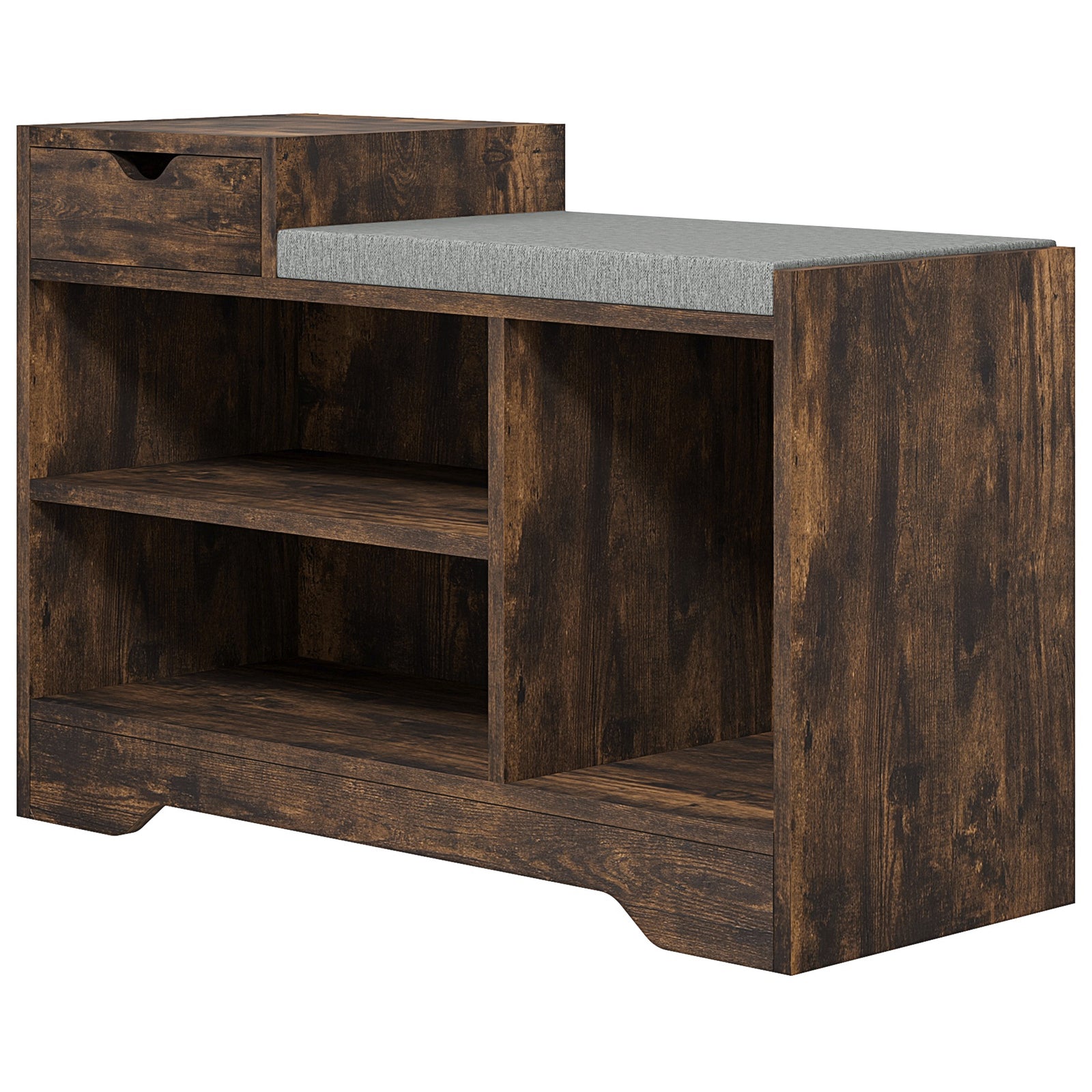 Upholstered Entryway Shoe Bench With Storage Drawer | One Size | Brown