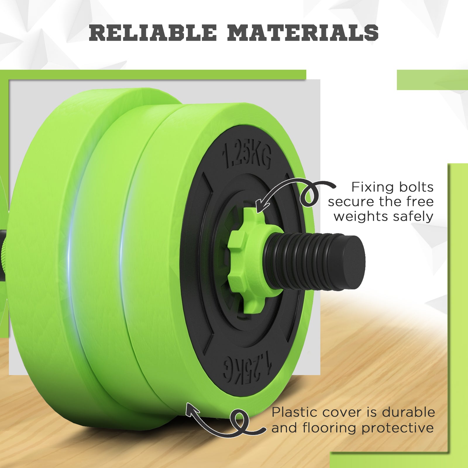 4-in-1 Weight Dumbbells Set Barbell | 20kg | Green