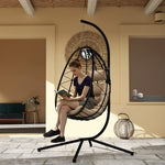 Garden Egg Chair Outdoor Hanging Swing Chair, Folding Basket | Khaki