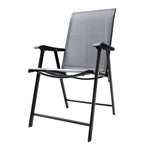 Foldable Chairs With Metal Frame & Fabric Seat – Set Of 2 Or 4 | Set of 2 | Black