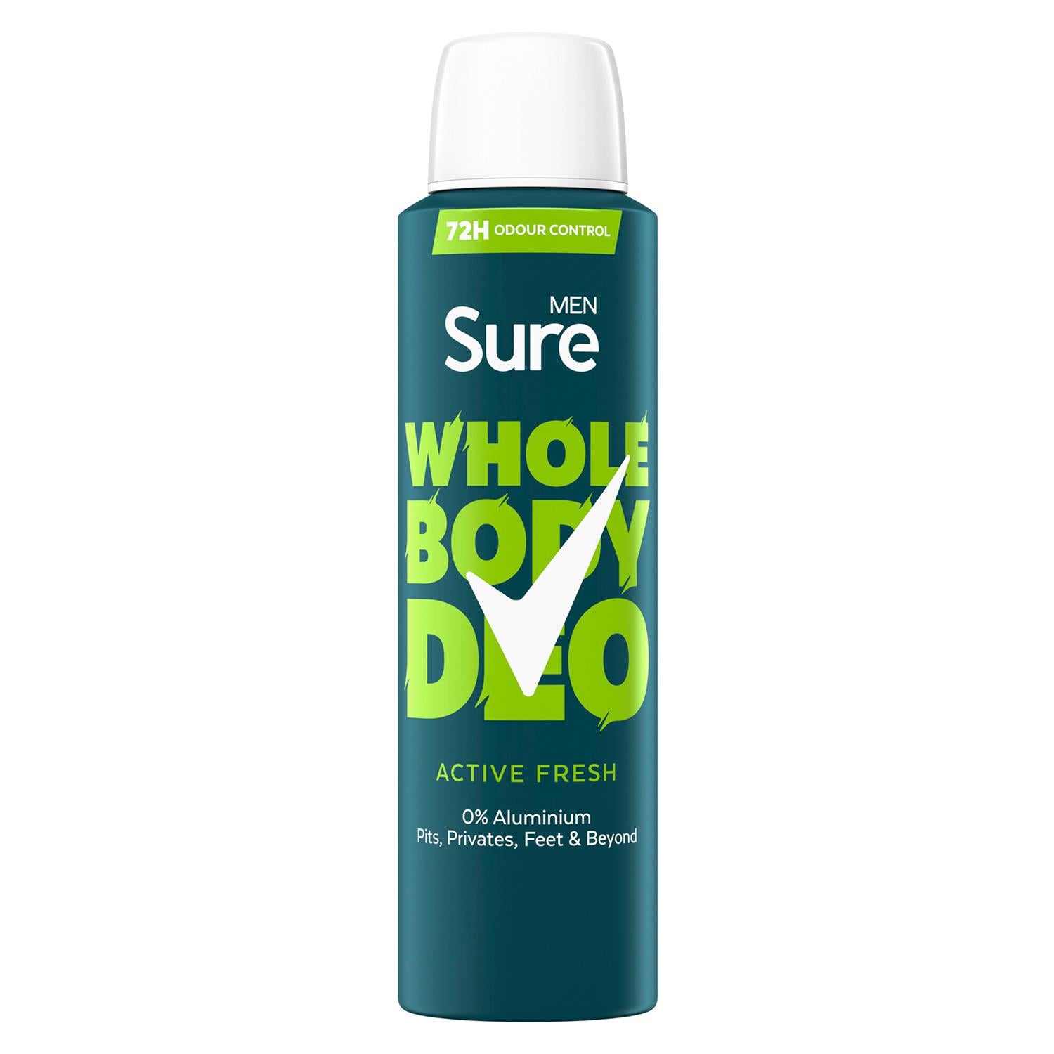 Men Whole Body Deodorant Spray Active Fresh W/ 72h Odour Control 150ml, 6pk | Set-of-6