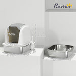 Stainless Steel Cat Litter Tray With Lid | White