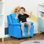 Kids Recliner Armchair Game Chair Sofa Children Seat In Pu Leather | Blue
