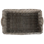Wicker Shallow Antique Wash Storage Basket | Medium | Brown