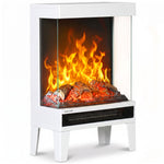 Freestanding Stove With Led Flame Effect, White