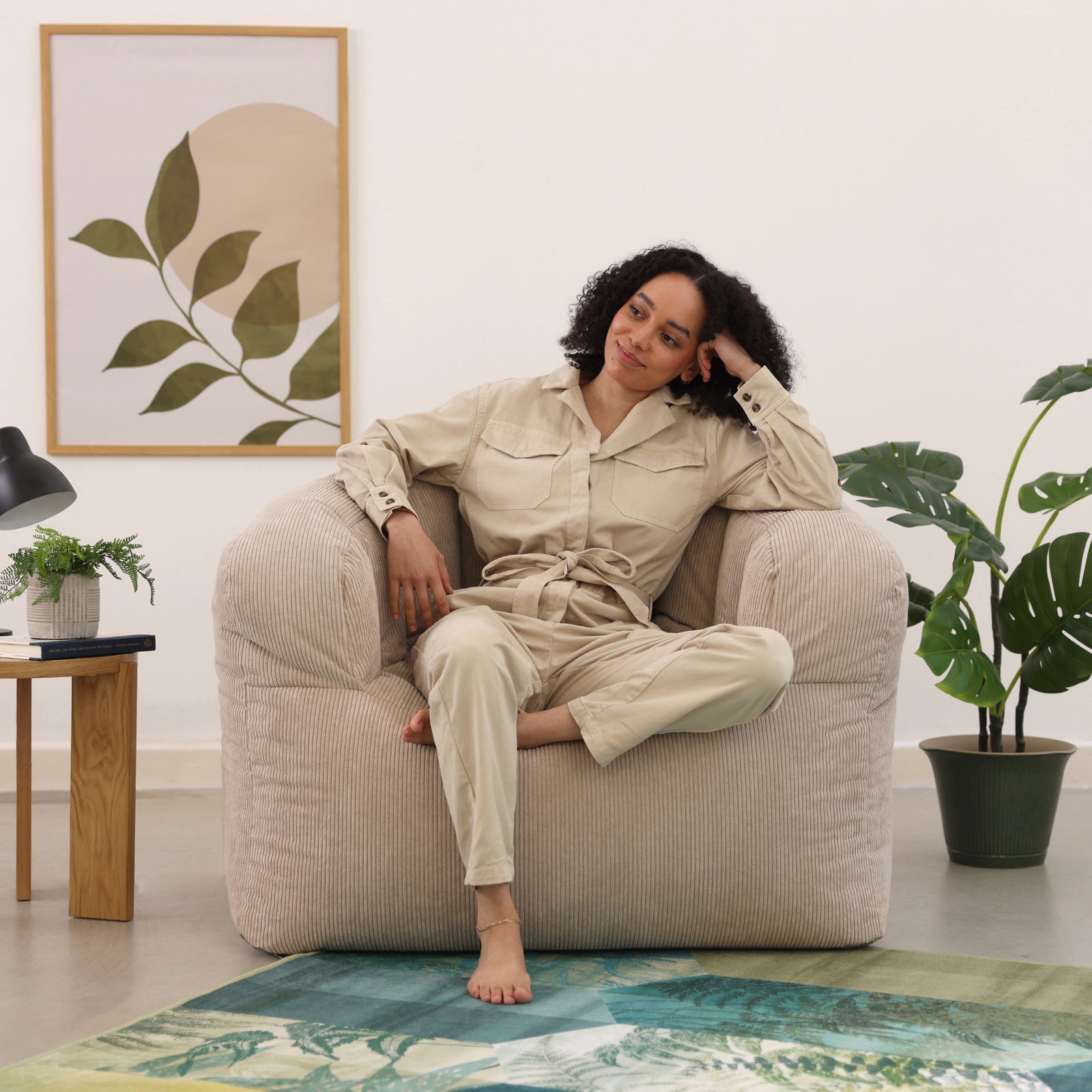 Norbu Borg Xl Bean Bag Sofa | Beige