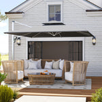 3m Garden Cantilever Parasol, Solar Led Lights