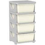 Kids Storage Units With Drawers 4 Tier Chest Dresser Tower | Cream