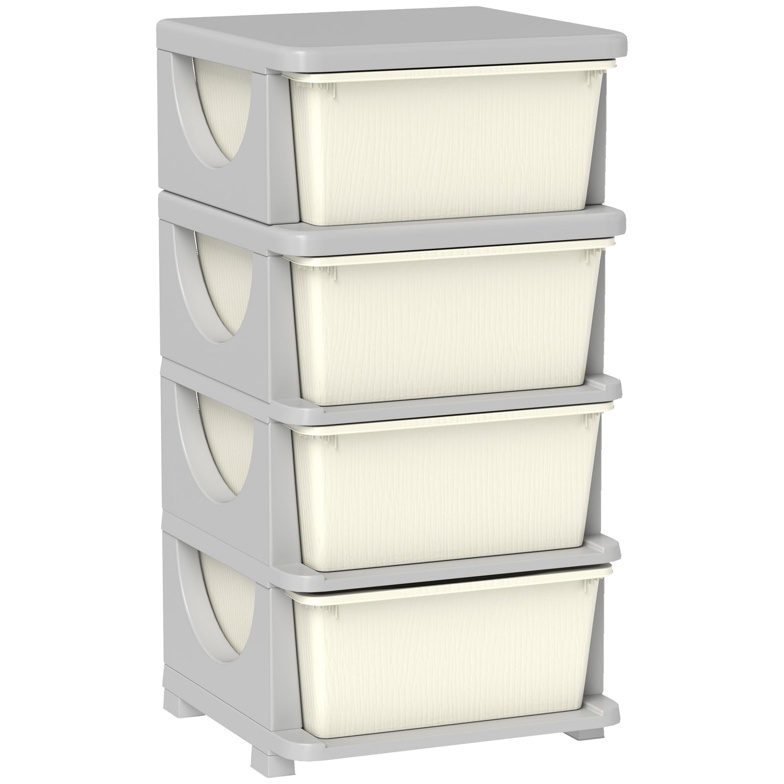 Kids Storage Units With Drawers 4 Tier Chest Dresser Tower | Cream