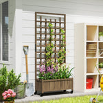Wooden Trellis Planter With Wheels