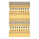 Cotton Chenille Striped Tufted Circle Rug | 60cm x 100cm | Mustard