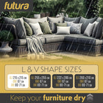 Premium L Shaped Waterproof Garden Furniture Cover, Outdoor Patio Weatherproof Rattan Sofa Guard | 215 x 215 x 80cm | Black