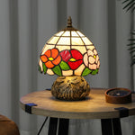 HOMCOM Stained Glass Bedside Lamp, Tiffany Style Table Lamp For Bedroom