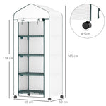 Outsunny Portable 4-tier Mini Greenhouse Plant Grow House Shed W/ Cover