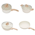 7pcs Nonstick Cookware Set | Cream