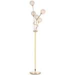 Modern Floor Lamp With K9 Crystal Shade 5 Light | One Size | Gold