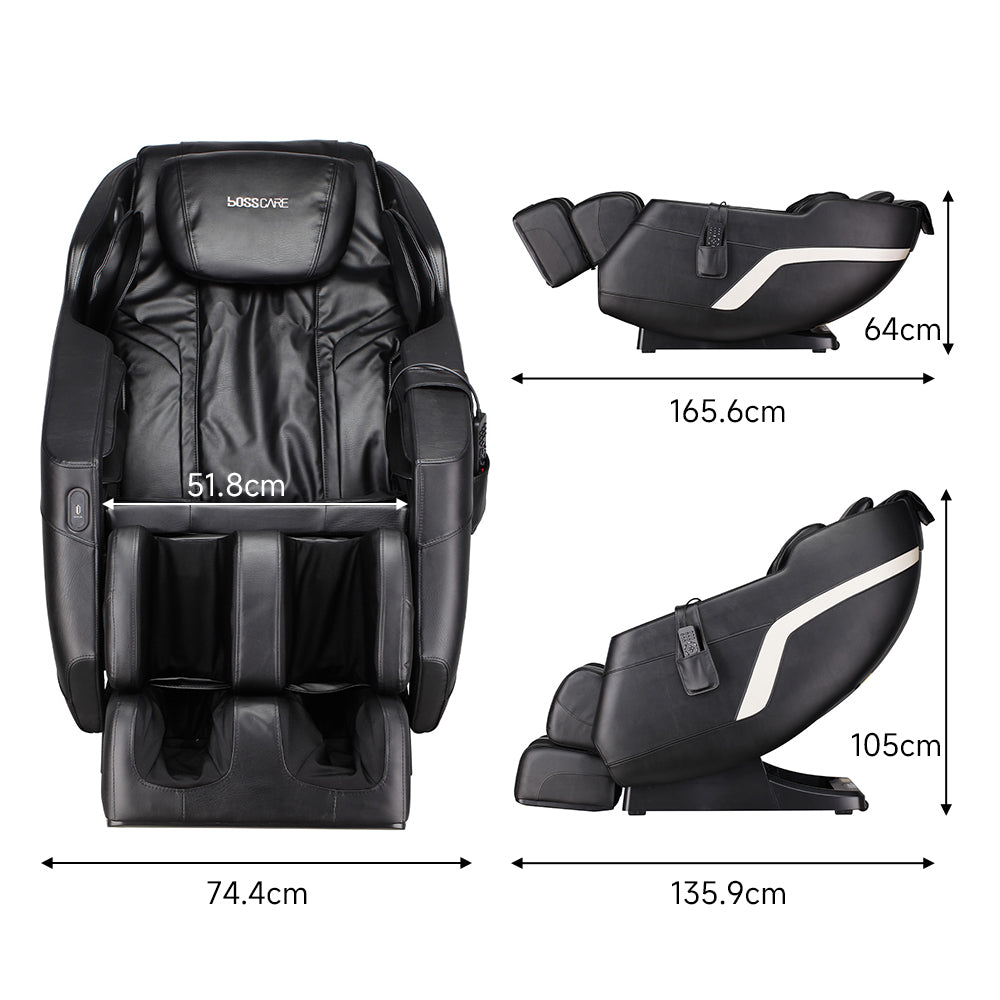 Zero Gravity Full Body Massage Chair With Heat And Handheld Remote Reclining Back, Foot Roller, Air Compression, Shiatsu Massage For Home And Office | Black