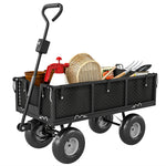 Garden Cart With Removable Liner, Quick-release Sides | Black