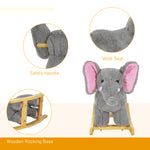 Ride On Elephant Rocker Children Rocking Horse Grey Nursery Rhymes Kids Toy Game