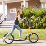 Kids Kick Scooter Teen Ride On Adjustable Children Scooter With Brakes | Orange