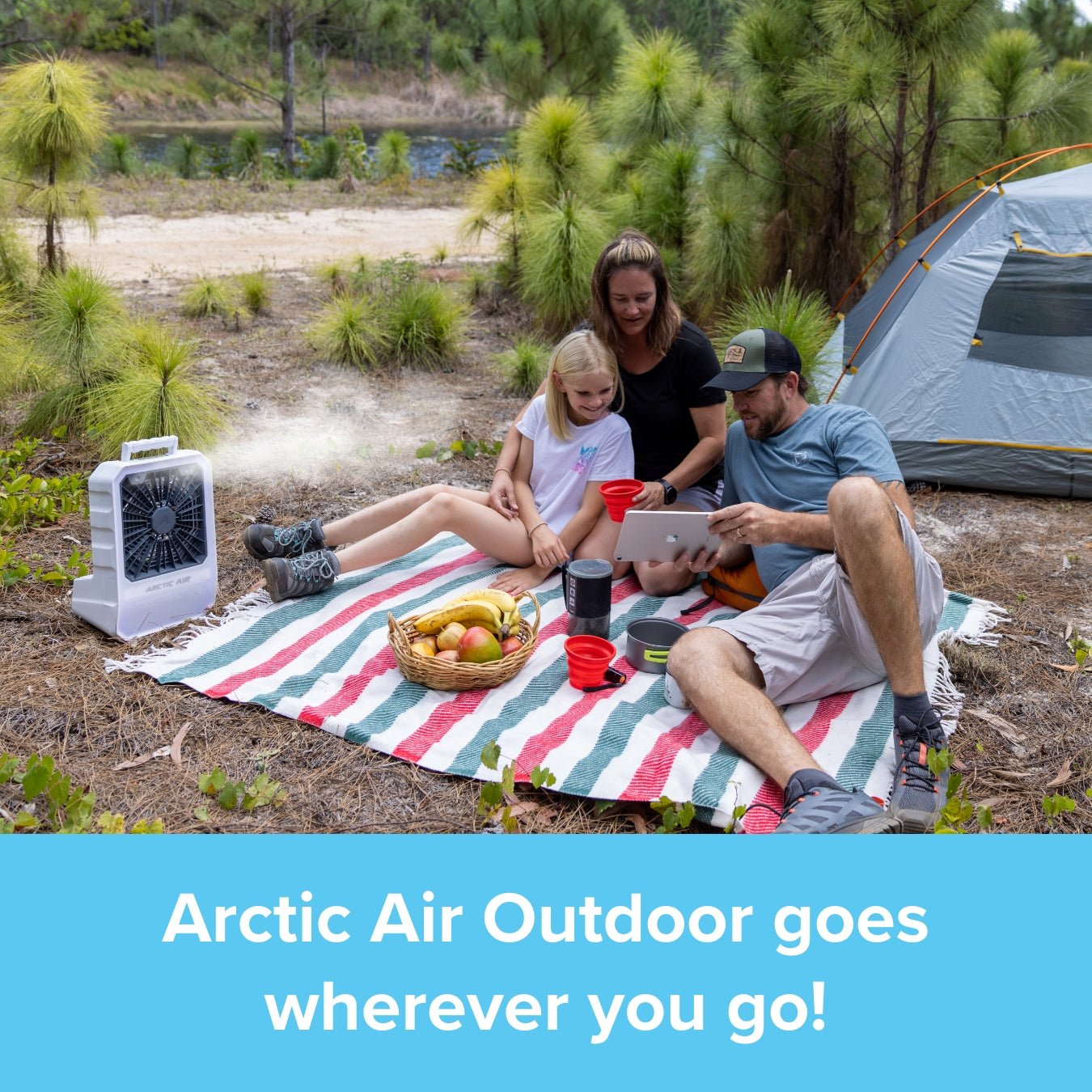 Outdoor Mister & Fan - Portable, Rechargeable, Cordless & Powerful