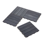 11pcs Interlocking Wpc Deck Tiles, 30x30cm Outdoor Wood-plastic Composite Patio Flooring, Slip-resistant Garden Balcony Tiles | Blue & Grey