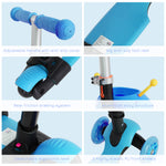 5-in-1 Kids Baby Toddler Kick Scooter Removable Seat Height Adjustable | Blue