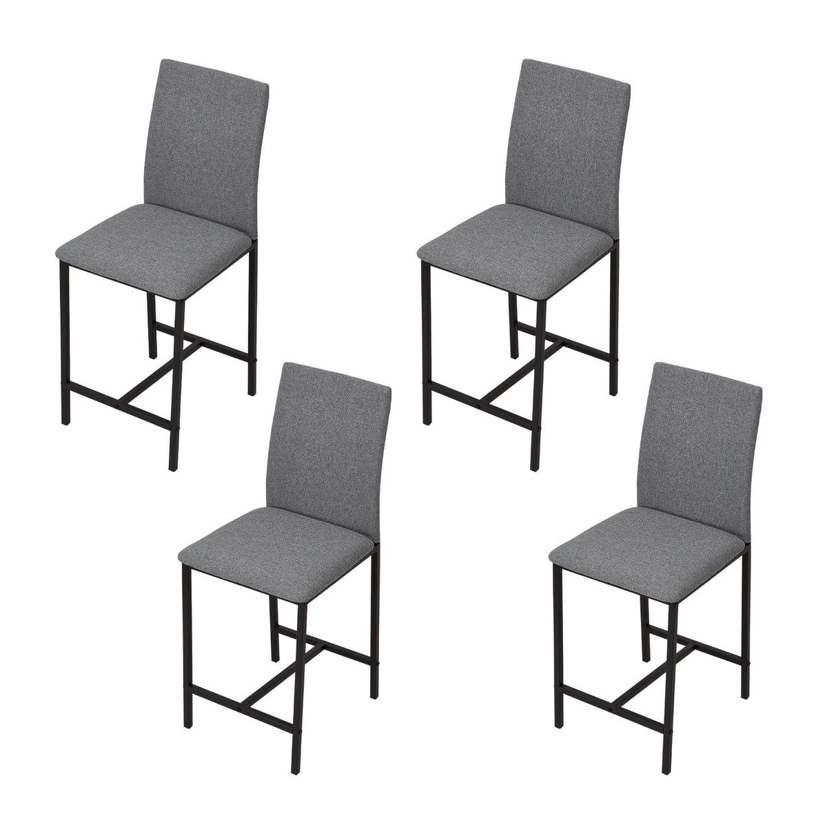 Set Of 4 Upholstered Bar Stools