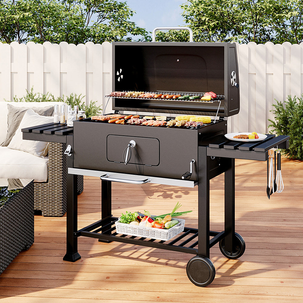 Outdoor Charcoal Grill With Side Table Bbq Patio