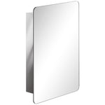 66x46cm Curved Bathroom Storage Cabinet Sliding Mirror Door
