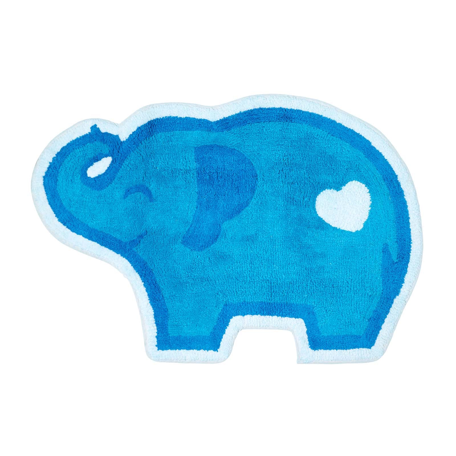 Cotton Tufted Blue Elephant Rug