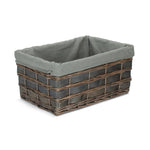 Grey Scandi Storage Basket With Grey Lining | Large | Gray