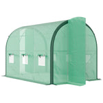 Tunnel Greenhouse, Upgraded Structure, Hinged Doors | Medium | Green