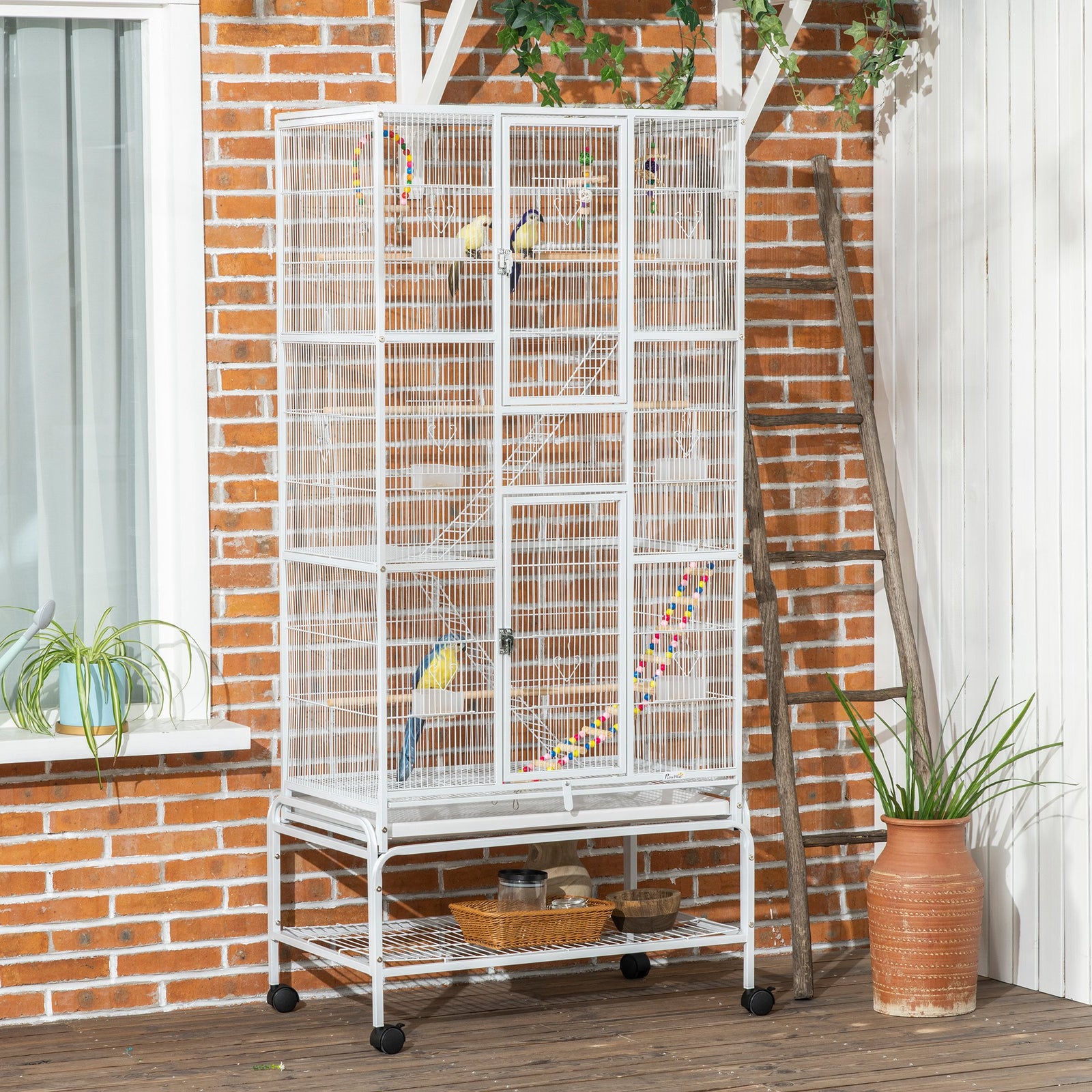 3 Tier Bird Cage W/ Stand Toy, For Canary Finch Cockatiel Parakeet Budgie