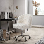 Comfy Plush Swivel Office Chair Adjustable Height