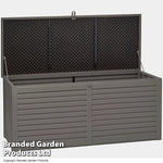 490l Garden Storage W/sit On Lid-grey W/blk Lid