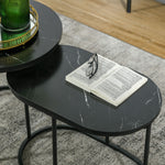 Coffee Table Faux Marble, Side Accent Tables, Black