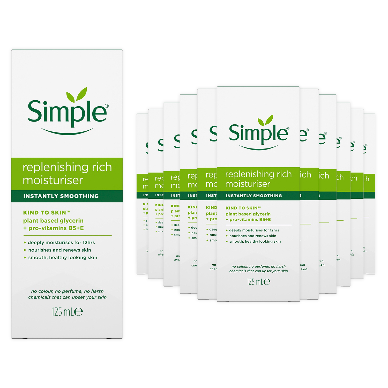 12 X 125ml Kind To Skin 12h Moisturisation Replenishing Rich Moisturiser | Set-of-12 | White