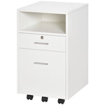 Mobile File Cabinet Lockable Documents Storage With Wheels | One Size | White