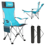 Set Of 2 Reclining Camping Chairs | Blue & Grey