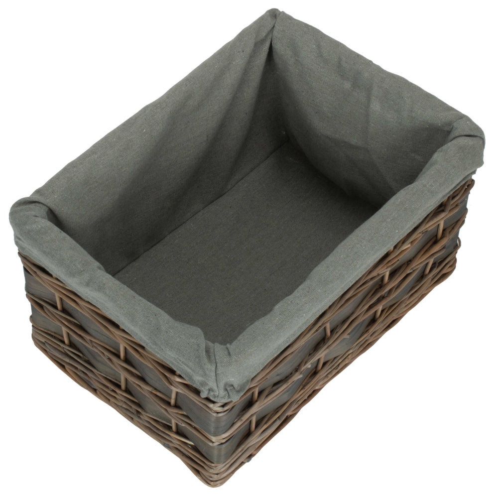 Grey Scandi Storage Basket With Grey Lining | Medium | Gray