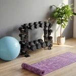SPORTNOW 4-tier Dumbbell Rack, Heavy-duty Weight Rack For Dumbbells, Black