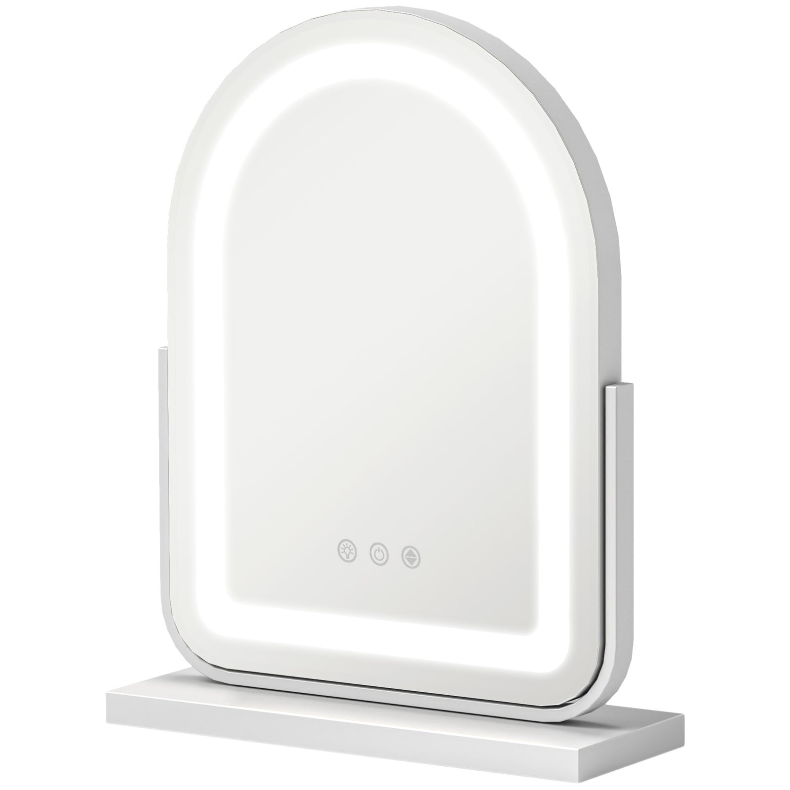 Vanity Mirror With Lights, 3 Colour, 360° Rotation | Small | White
