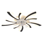 Striped Ceiling Fan Light 30.7 Inch Led With 3-color Dimming, Reversible Quiet Motor, 6-speed, 2.4g App & Remote Control, Sleep Timer | Black