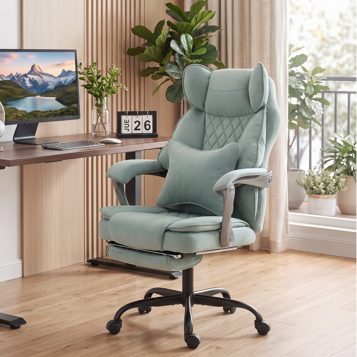 Big And Tall Office Chair With Lumbar Support | Light Blue