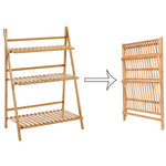 3 Tier Foldable Wooden Plant Stand Garden & Balcony Flower Shelf 96cm Multipurpose Plant Display Rack | Natural