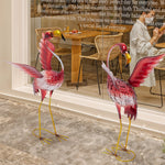 Living and Home Metal Flamingo Garden Statue Decoration Ornament