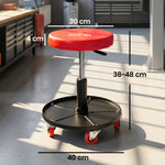 Outsunny Pneumatic Adjustable Mechanic Stool W/ Tool Tray, Wheels