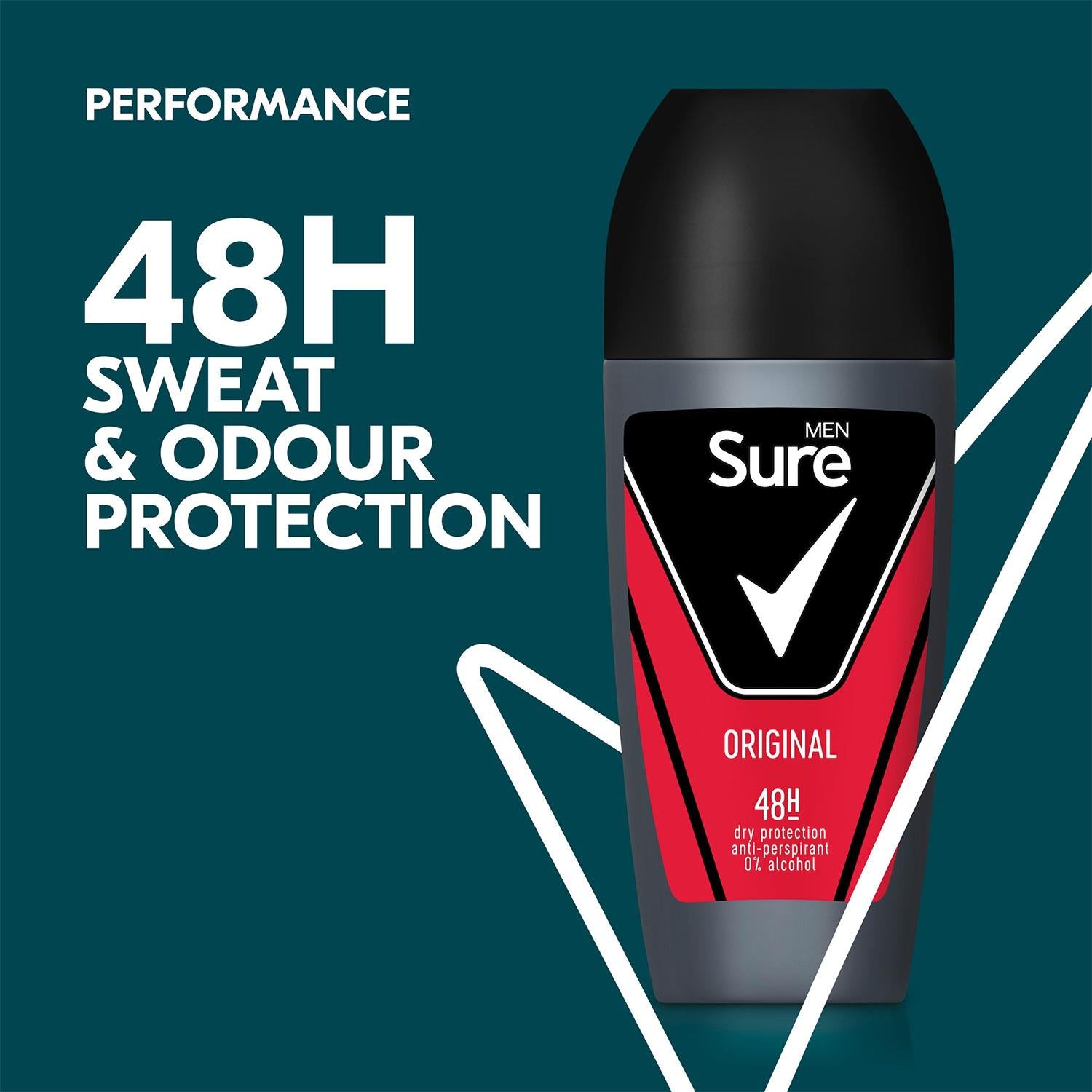 Men Original Antiperspirant Roll On 48h Sweat & Odour Protection, 6pk, 50ml | 6